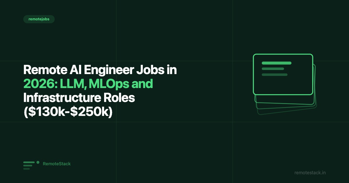 Remote AI Engineer Jobs in 2026: LLM, MLOps and Infrastructure Roles ($130k-$250k)