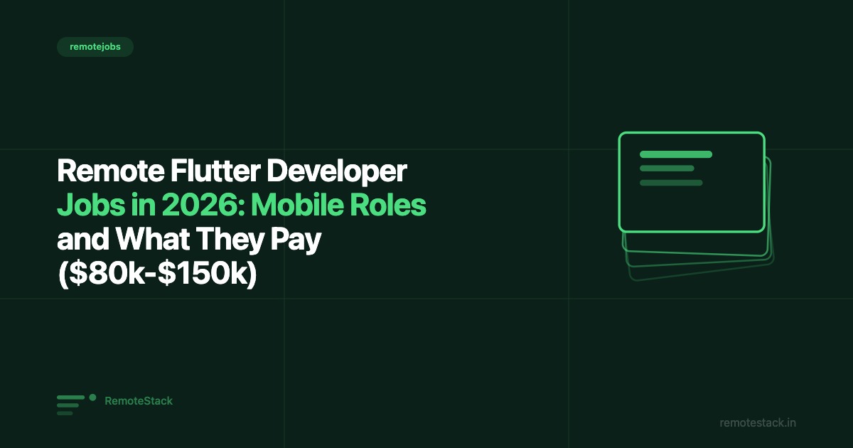 Remote Flutter Developer Jobs in 2026: Mobile Roles and What They Pay ($80k-$150k)